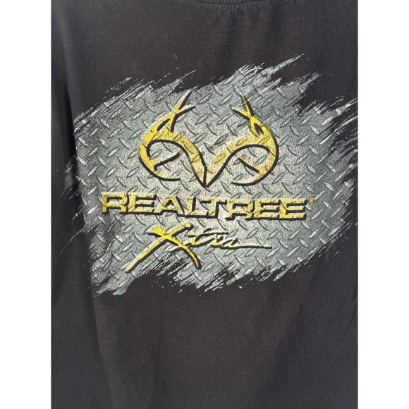 Realtree Xtra Men's Long Sleeve T-Shirt Size Medium Black Yellow Metal - Picture 10 of 10